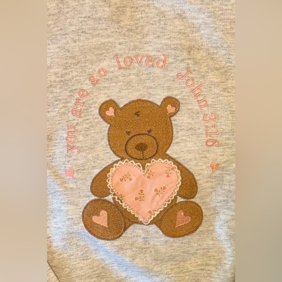 embroidered teddy bear sweatshirt size medium - Picture 3 of 4